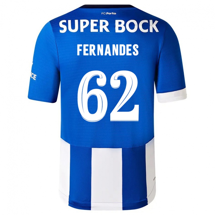 Niño Camiseta Rodrigo Fernandes #62 Azul Blanco 1ª Equipación 2023/24 La Camisa Chile