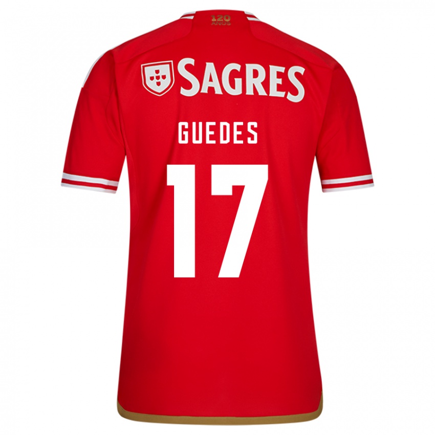 Niño Camiseta Goncalo Guedes #17 Rojo 1ª Equipación 2023/24 La Camisa Chile