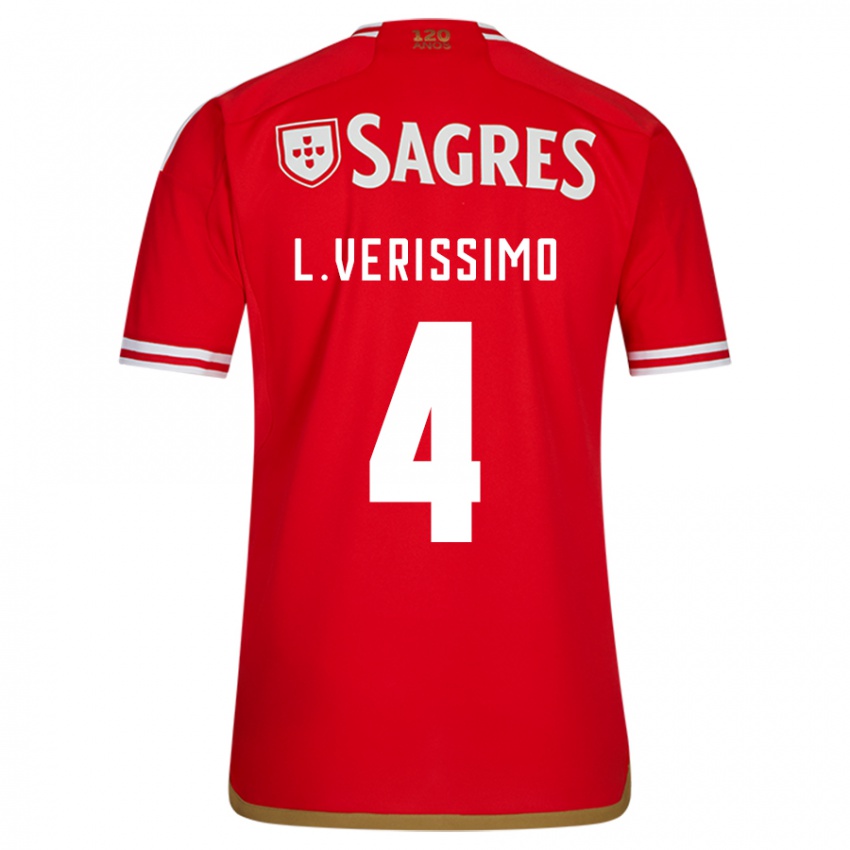 Niño Camiseta Lucas Verissimo #4 Rojo 1ª Equipación 2023/24 La Camisa Chile