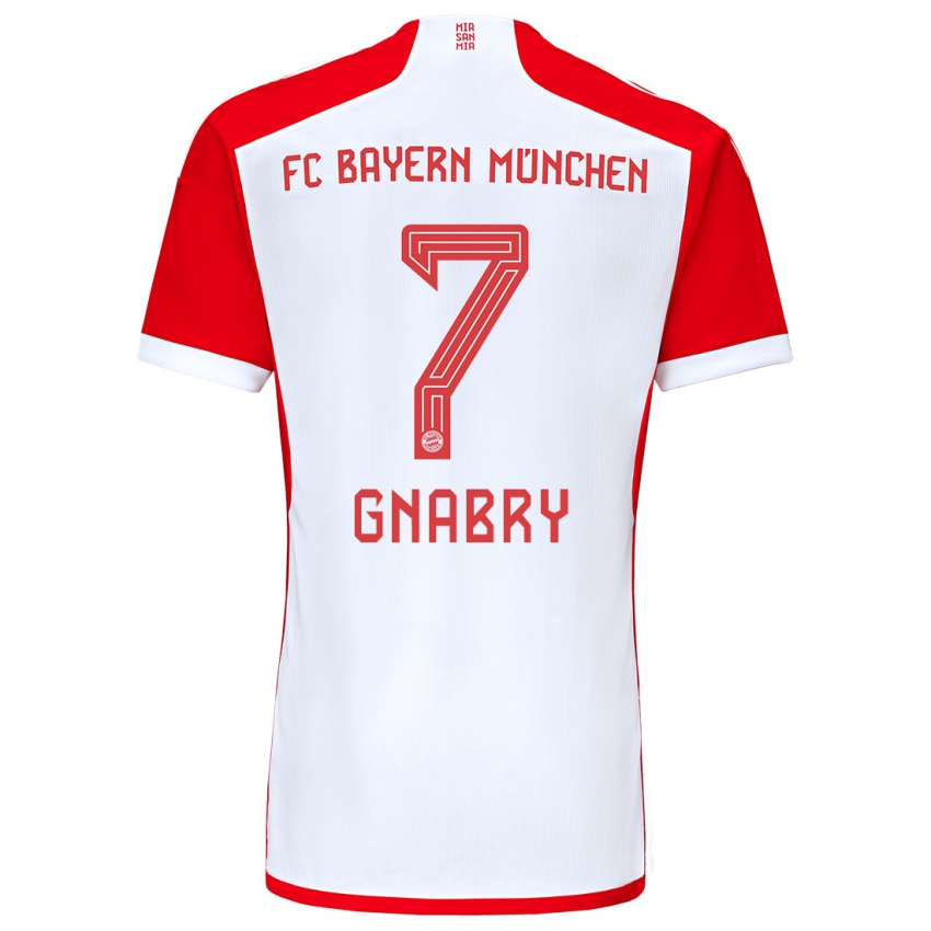 Niño Camiseta Serge Gnabry #7 Rojo Blanco 1ª Equipación 2023/24 La Camisa Chile