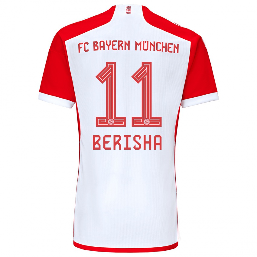 Niño Camiseta Dion Berisha #11 Rojo Blanco 1ª Equipación 2023/24 La Camisa Chile