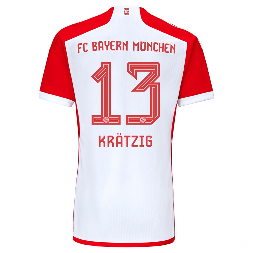 Niño Camiseta Frans Krätzig #13 Rojo Blanco 1ª Equipación 2023/24 La Camisa Chile