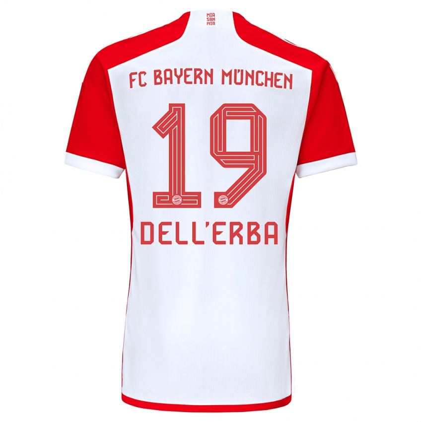 Niño Camiseta Davide Dell'erba #19 Rojo Blanco 1ª Equipación 2023/24 La Camisa Chile