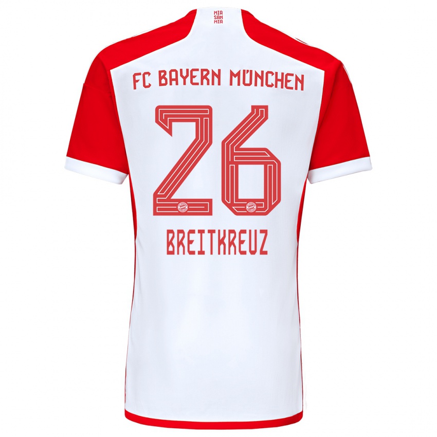 Niño Camiseta Steve Breitkreuz #26 Rojo Blanco 1ª Equipación 2023/24 La Camisa Chile