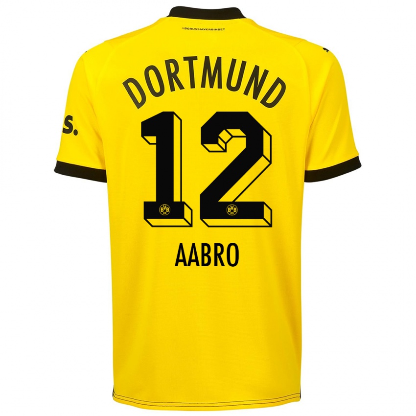 Niño Camiseta Gustav Aabro #12 Amarillo 1ª Equipación 2023/24 La Camisa Chile