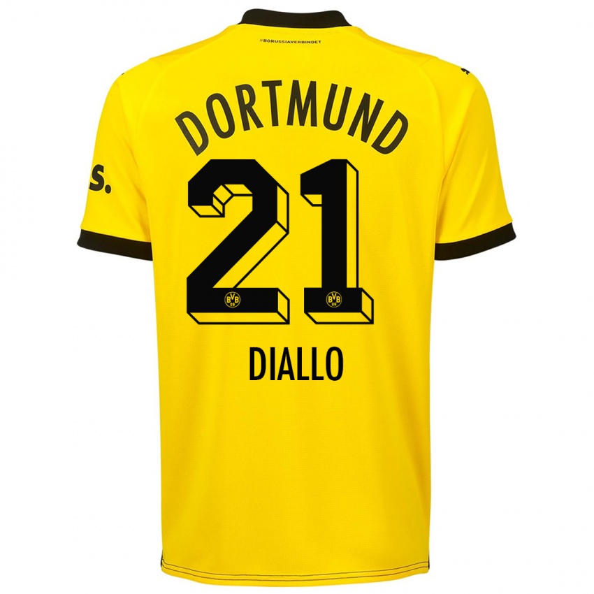 Niño Camiseta Ousmane Diallo #21 Amarillo 1ª Equipación 2023/24 La Camisa Chile