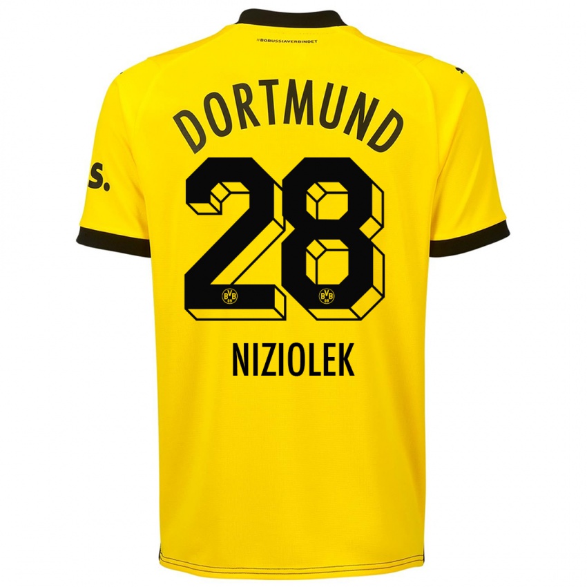 Niño Camiseta Alex Niziolek #28 Amarillo 1ª Equipación 2023/24 La Camisa Chile