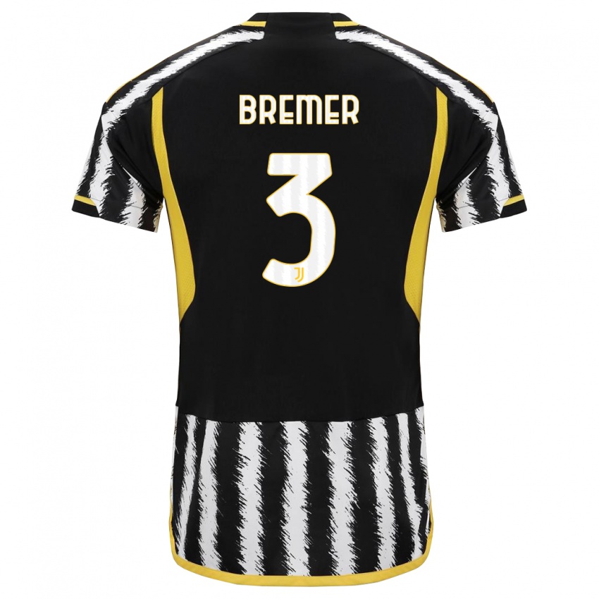 Niño Camiseta Bremer #3 Blanco Negro 1ª Equipación 2023/24 La Camisa Chile