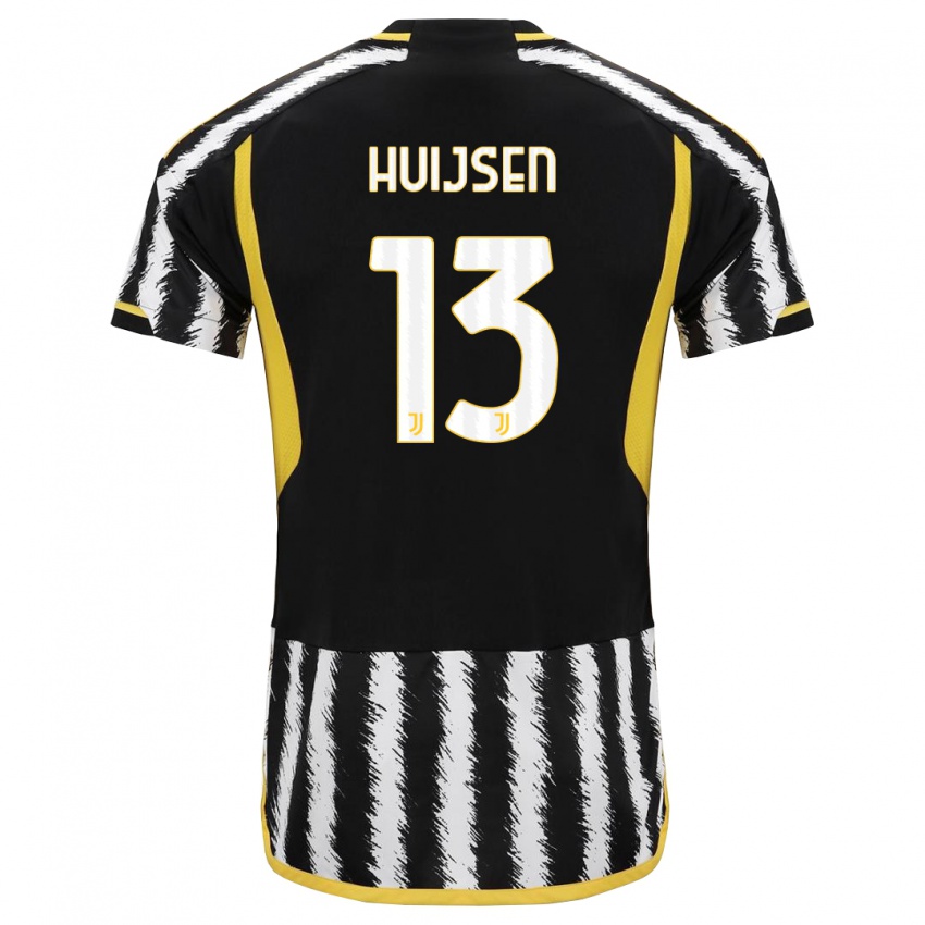 Niño Camiseta Dean Huijsen #13 Blanco Negro 1ª Equipación 2023/24 La Camisa Chile