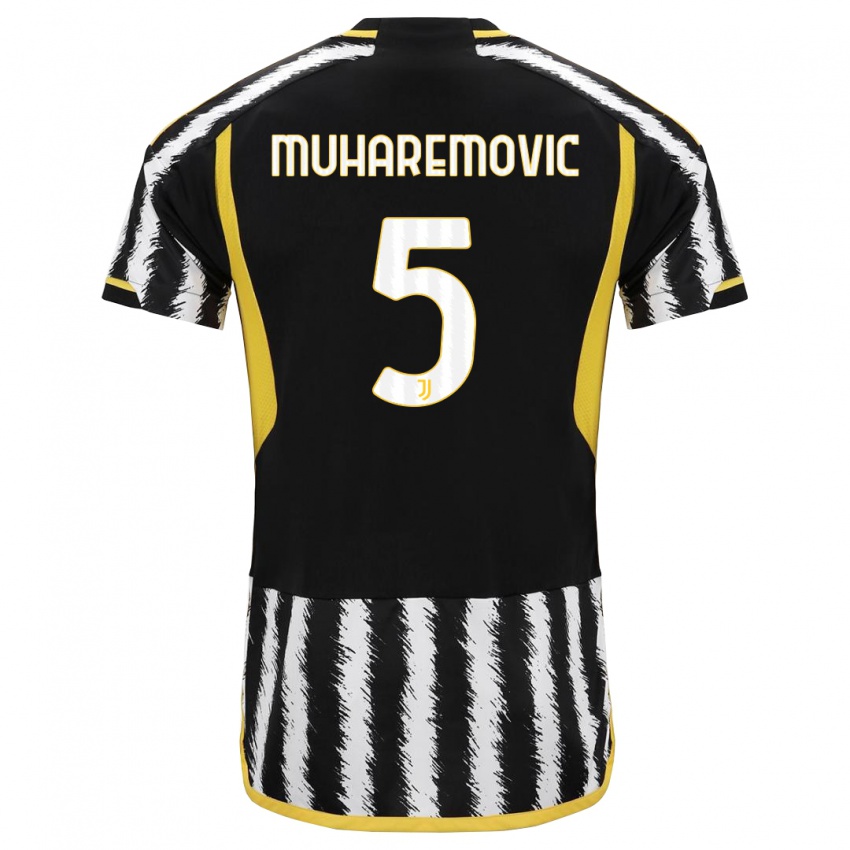 Niño Camiseta Tarik Muharemovic #5 Blanco Negro 1ª Equipación 2023/24 La Camisa Chile