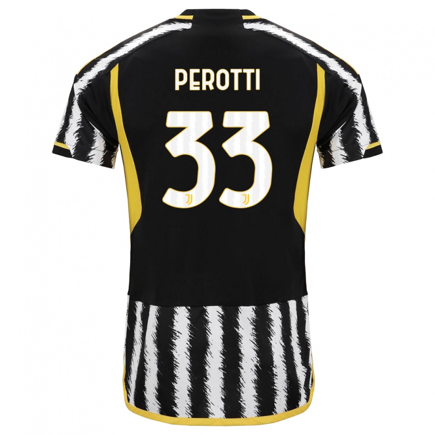 Niño Camiseta Clemente Perotti #33 Blanco Negro 1ª Equipación 2023/24 La Camisa Chile