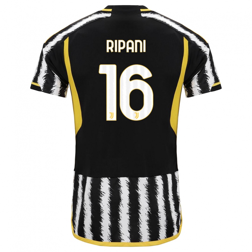 Niño Camiseta Diego Ripani #16 Blanco Negro 1ª Equipación 2023/24 La Camisa Chile