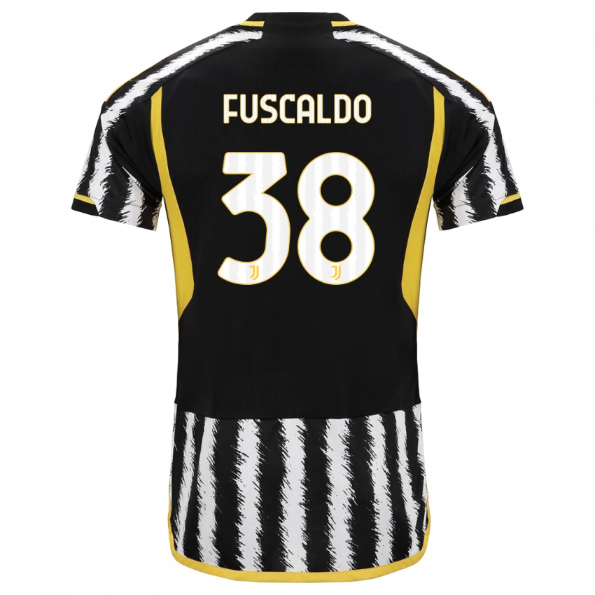 Niño Camiseta Matteo Fuscaldo #38 Blanco Negro 1ª Equipación 2023/24 La Camisa Chile