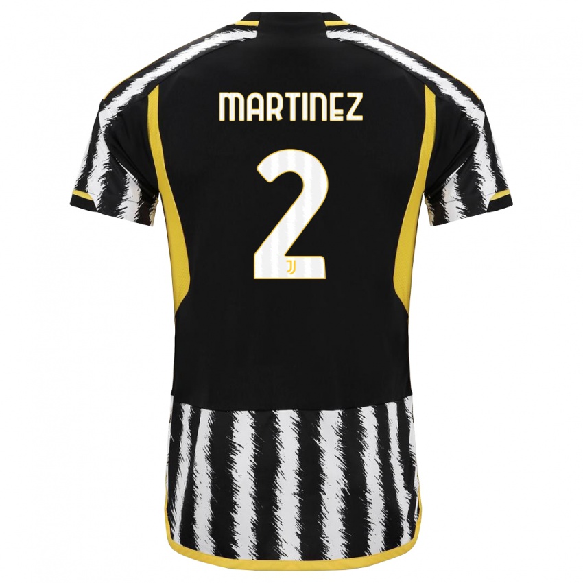 Niño Camiseta Bruno Martinez #2 Blanco Negro 1ª Equipación 2023/24 La Camisa Chile