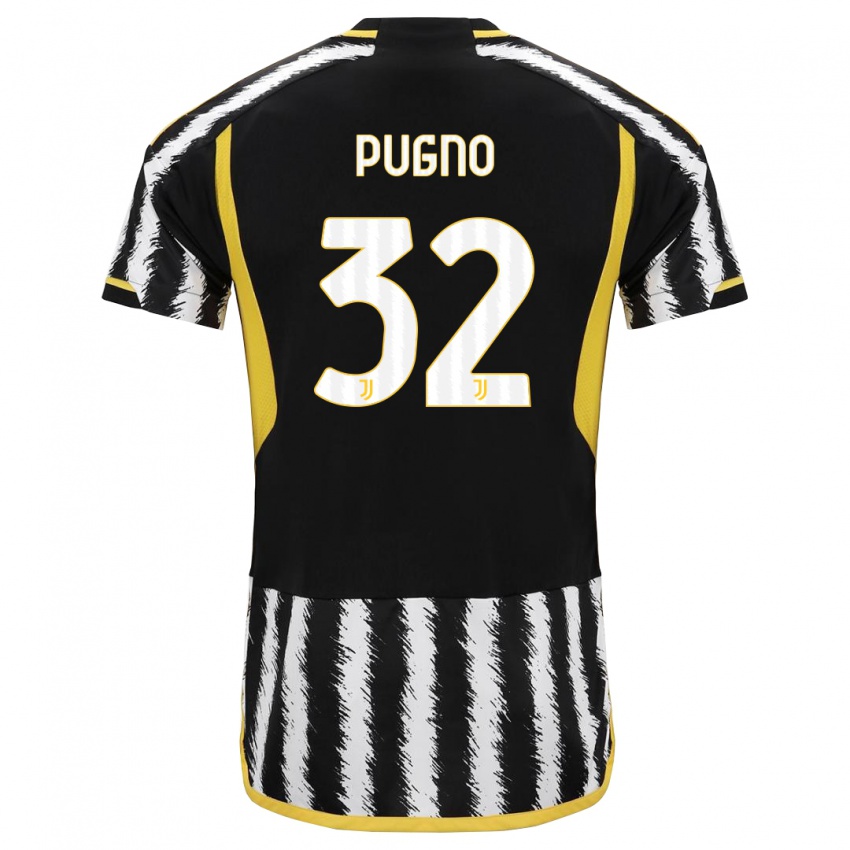 Niño Camiseta Diego Pugno #32 Blanco Negro 1ª Equipación 2023/24 La Camisa Chile