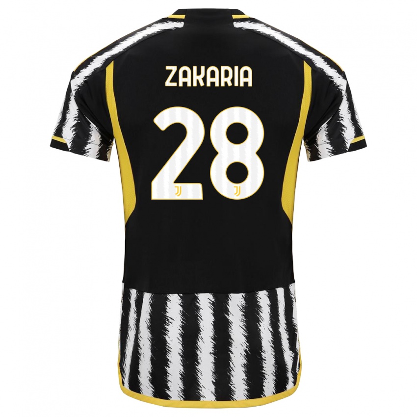Niño Camiseta Denis Zakaria #28 Blanco Negro 1ª Equipación 2023/24 La Camisa Chile