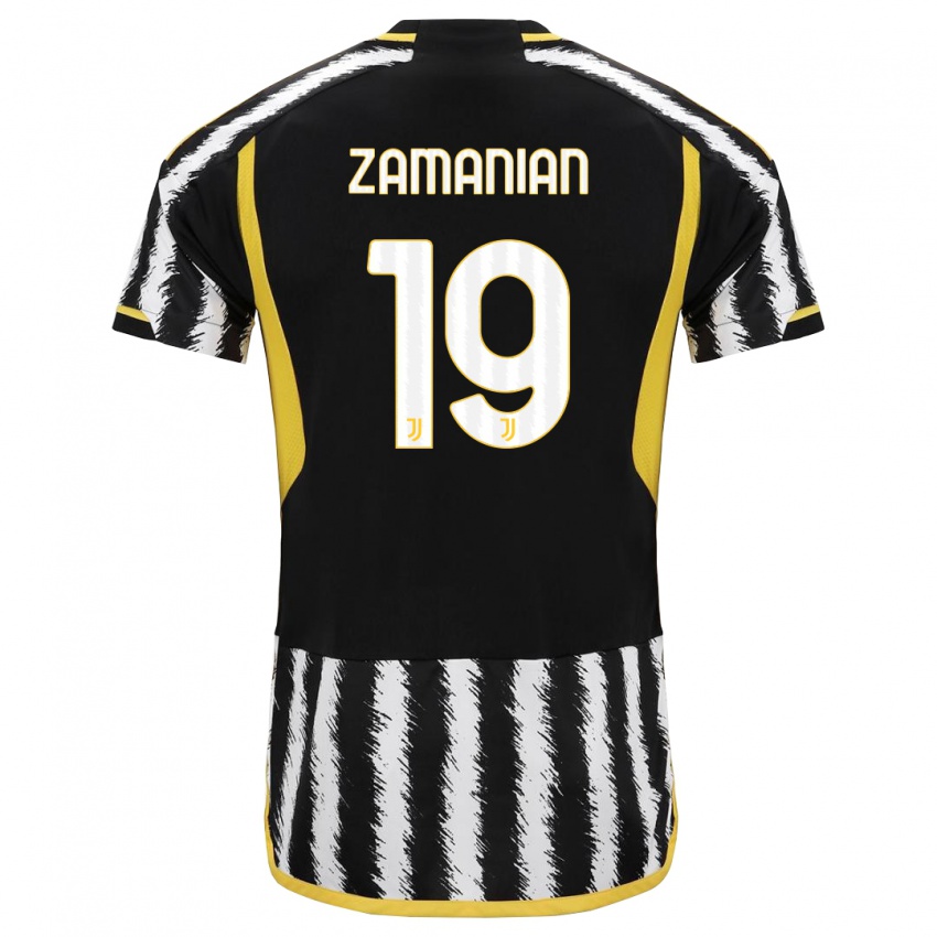 Niño Camiseta Annahita Zamanian #19 Blanco Negro 1ª Equipación 2023/24 La Camisa Chile