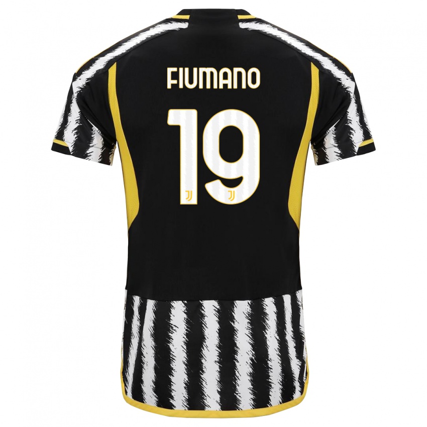 Niño Camiseta Filippo Fiumano #19 Blanco Negro 1ª Equipación 2023/24 La Camisa Chile