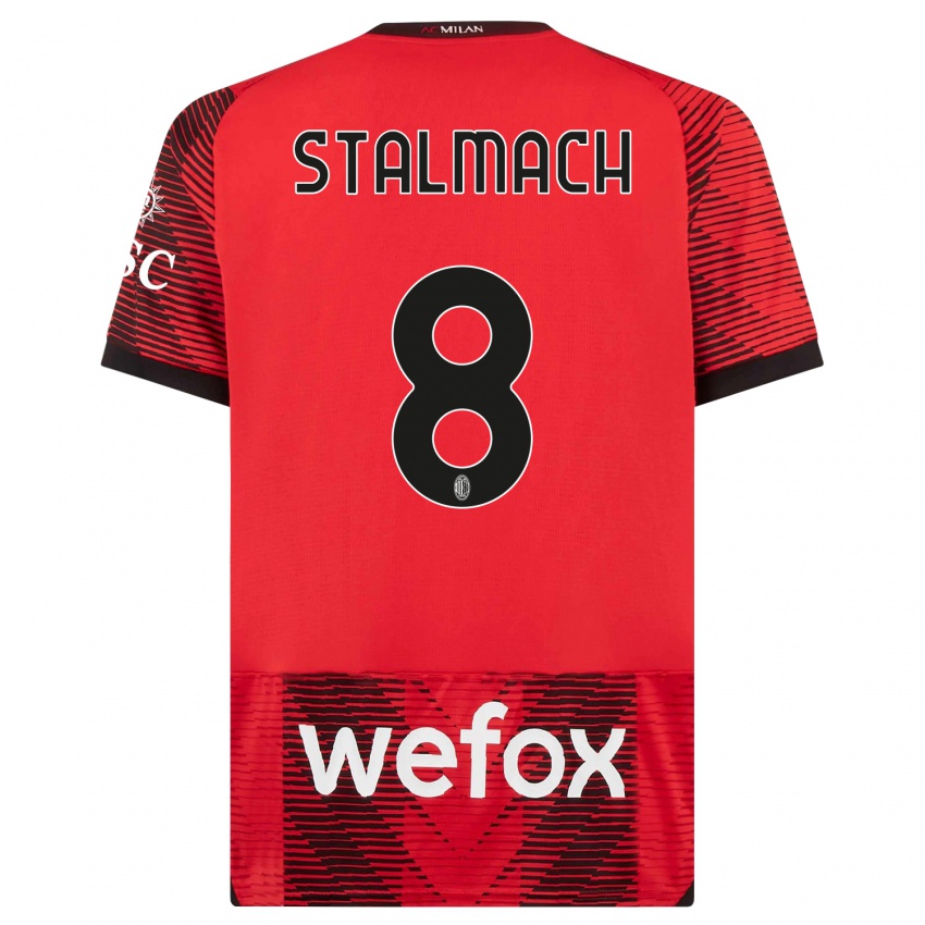 Niño Camiseta Dariusz Stalmach #8 Negro Rojo 1ª Equipación 2023/24 La Camisa Chile