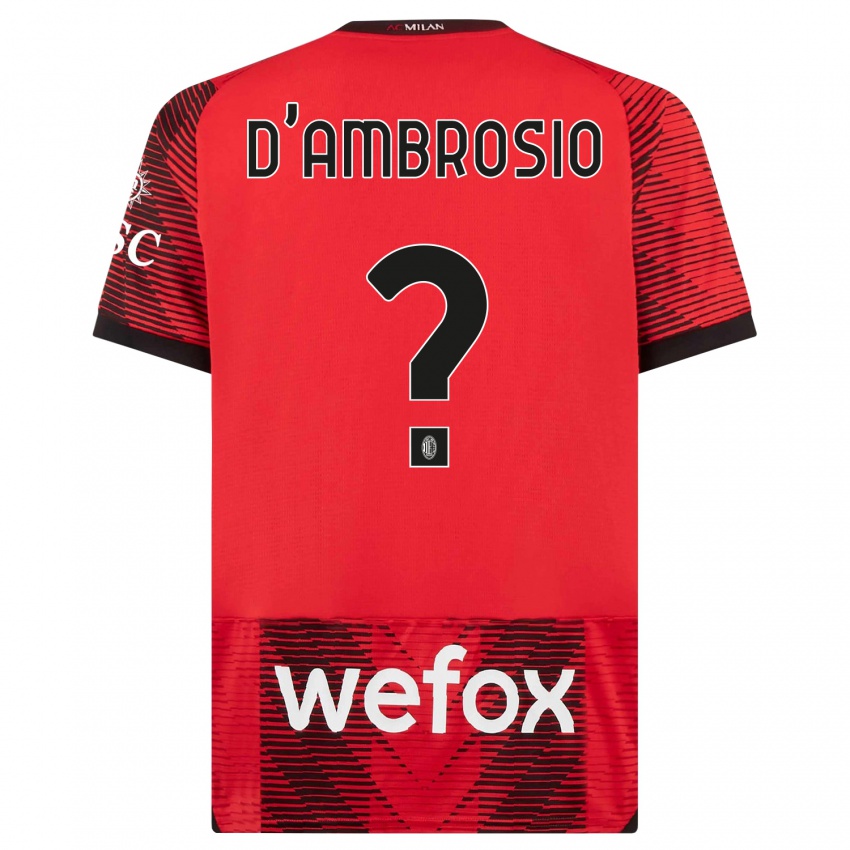 Niño Camiseta Antonio D'ambrosio #0 Negro Rojo 1ª Equipación 2023/24 La Camisa Chile