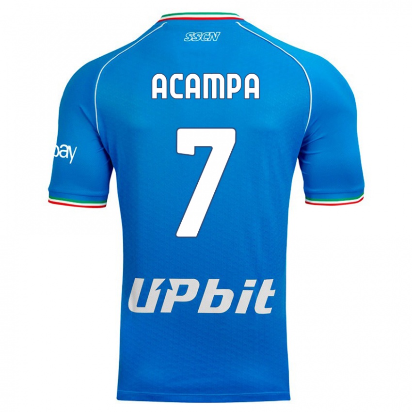 Niño Camiseta Davide Acampa #7 Cielo Azul 1ª Equipación 2023/24 La Camisa Chile