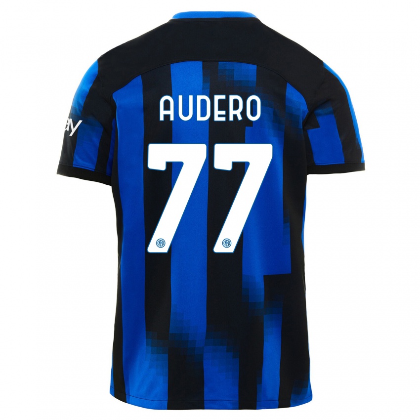 Niño Camiseta Emil Audero #77 Azul Negro 1ª Equipación 2023/24 La Camisa Chile