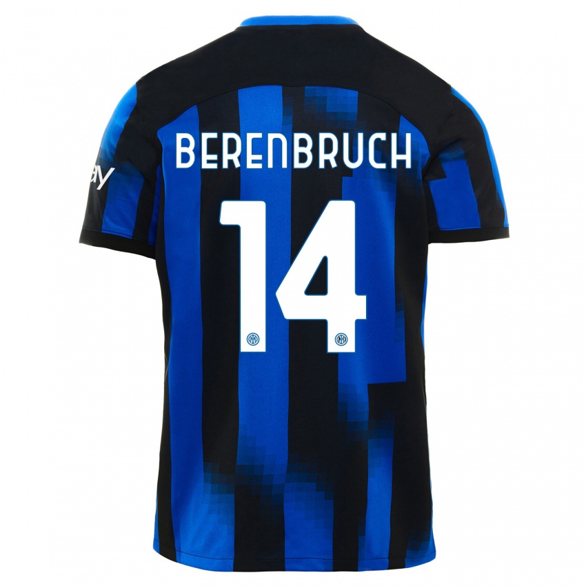 Niño Camiseta Thomas Berenbruch #14 Azul Negro 1ª Equipación 2023/24 La Camisa Chile