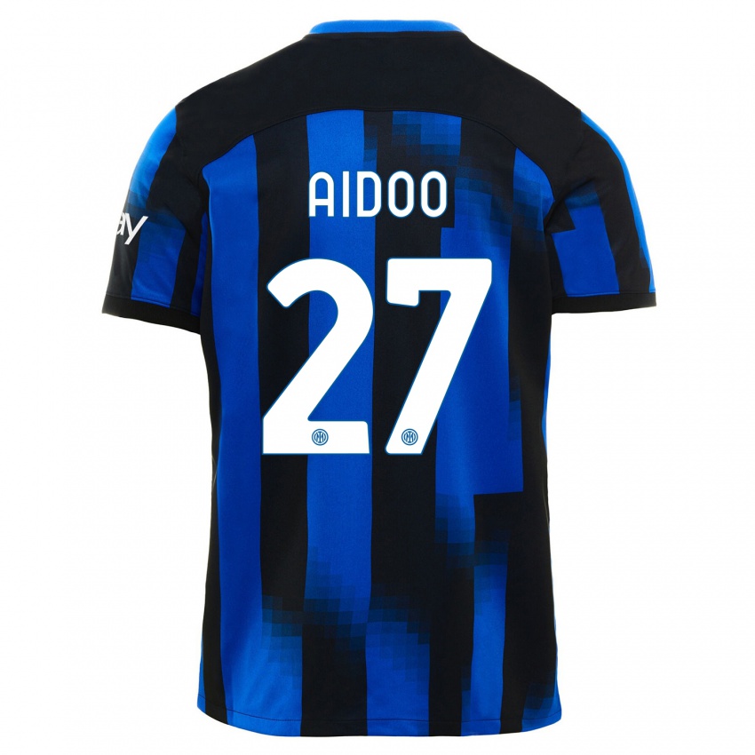 Niño Camiseta Mike Aidoo #27 Azul Negro 1ª Equipación 2023/24 La Camisa Chile