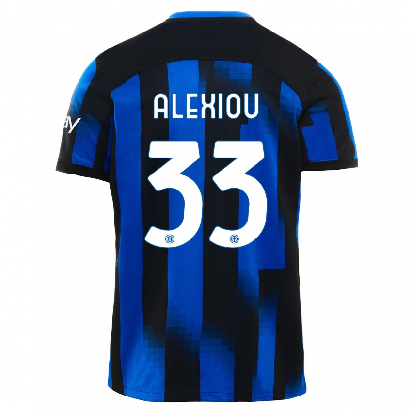 Niño Camiseta Christos Alexiou #33 Azul Negro 1ª Equipación 2023/24 La Camisa Chile