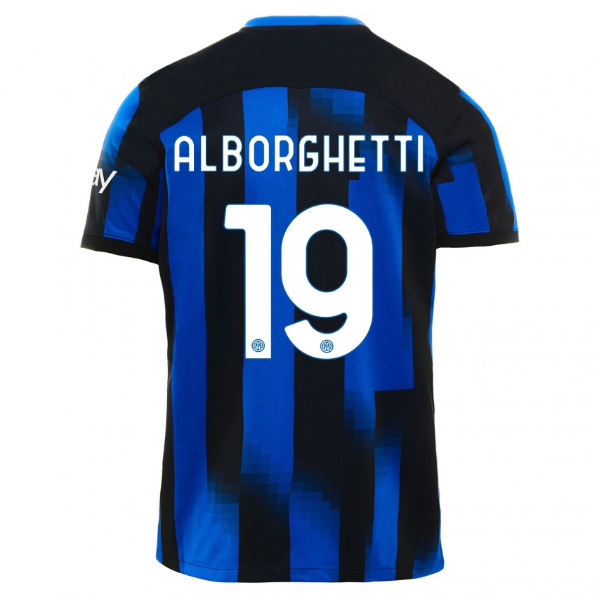 Niño Camiseta Lisa Alborghetti #19 Azul Negro 1ª Equipación 2023/24 La Camisa Chile