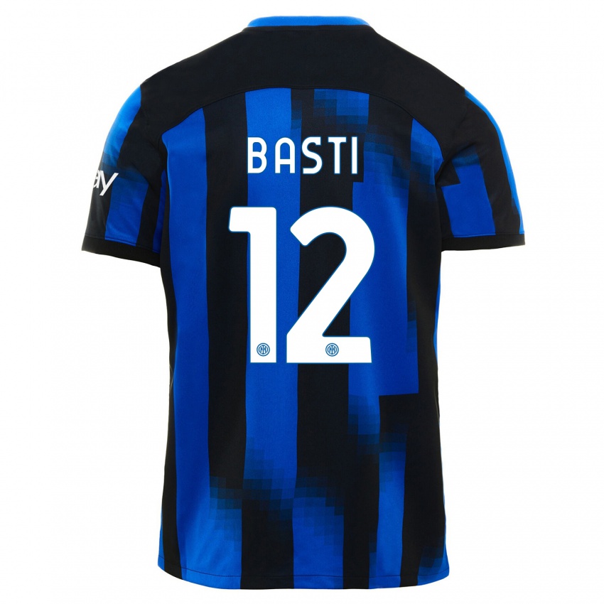 Niño Camiseta Matteo Basti #12 Azul Negro 1ª Equipación 2023/24 La Camisa Chile