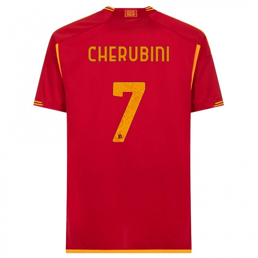 Niño Camiseta Luigi Cherubini #7 Rojo 1ª Equipación 2023/24 La Camisa Chile