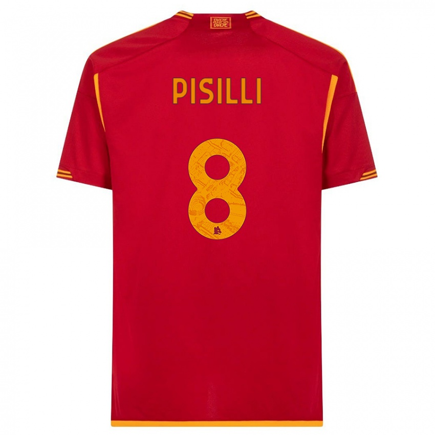 Niño Camiseta Niccolo Pisilli #8 Rojo 1ª Equipación 2023/24 La Camisa Chile