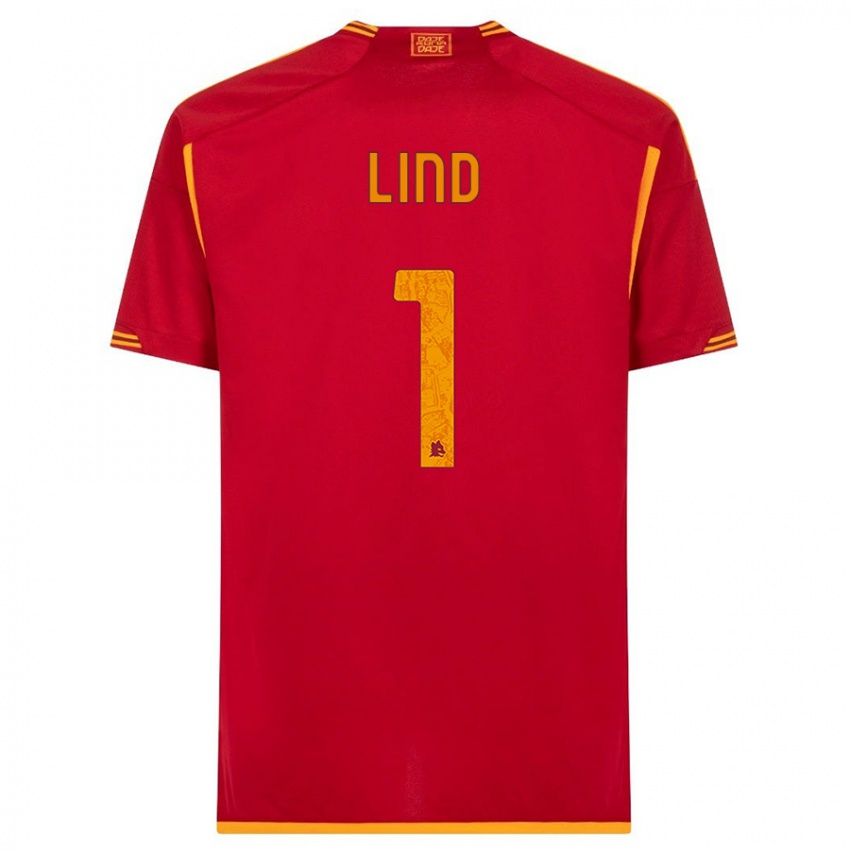 Niño Camiseta Emma Lind #1 Rojo 1ª Equipación 2023/24 La Camisa Chile