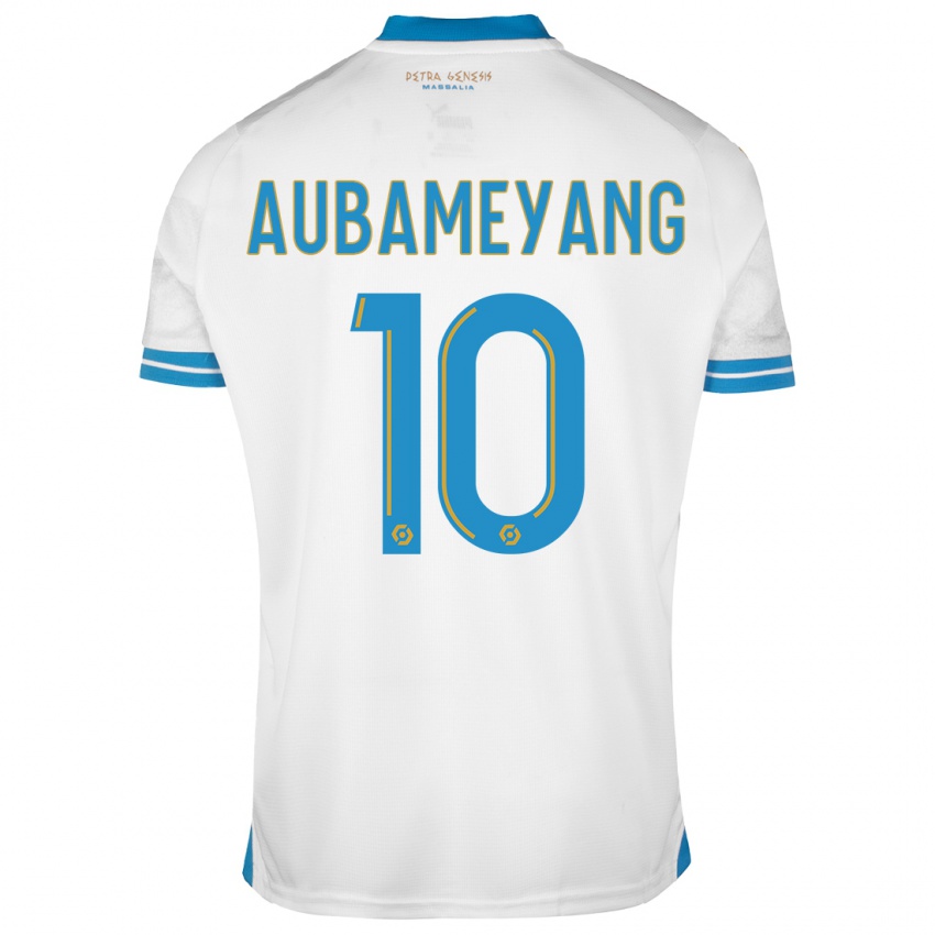 Niño Camiseta Pierre-Emerick Aubameyang #10 Blanco 1ª Equipación 2023/24 La Camisa Chile