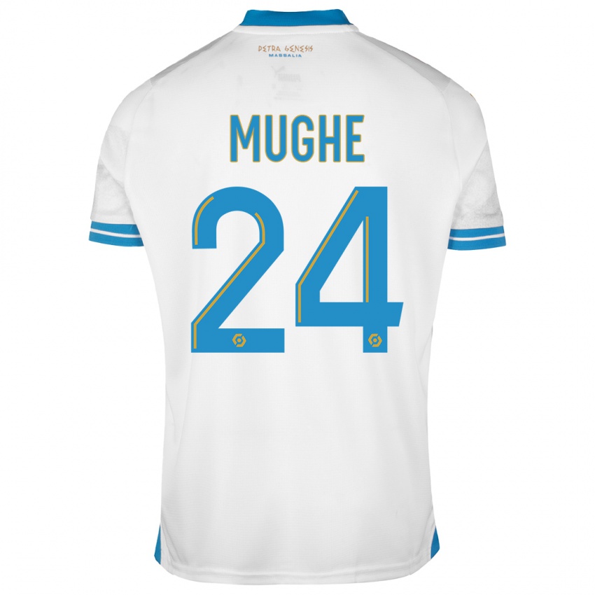 Niño Camiseta François Mughe #24 Blanco 1ª Equipación 2023/24 La Camisa Chile