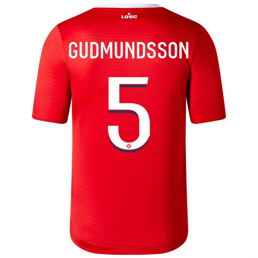 Niño Camiseta Gabriel Gudmundsson #5 Rojo 1ª Equipación 2023/24 La Camisa Chile