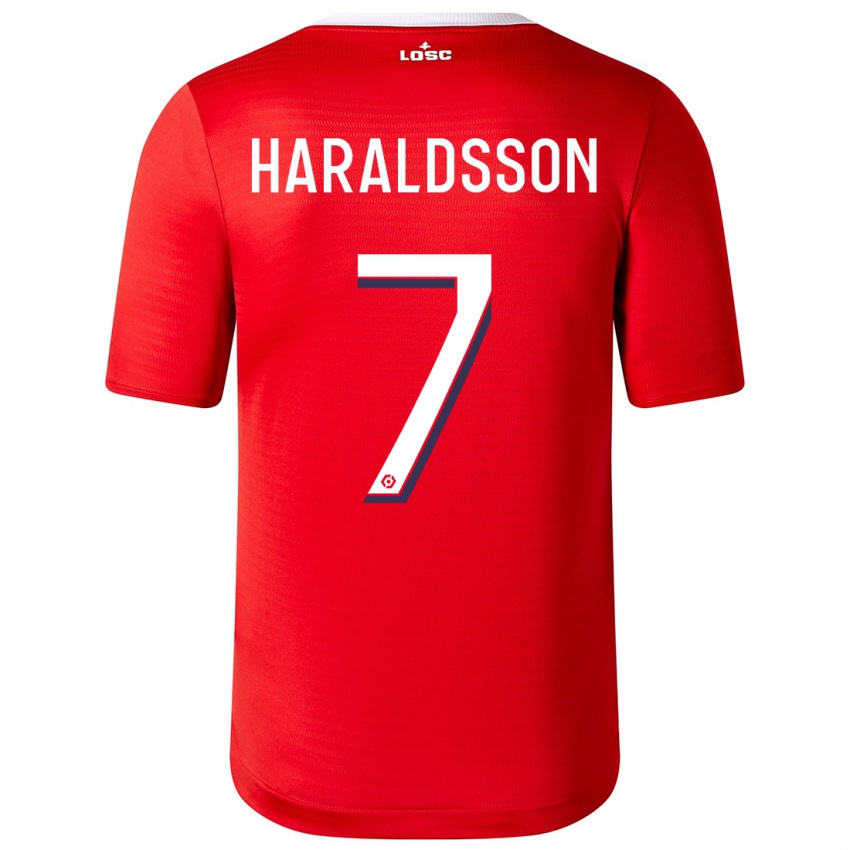 Niño Camiseta Hákon Arnar Haraldsson #7 Rojo 1ª Equipación 2023/24 La Camisa Chile