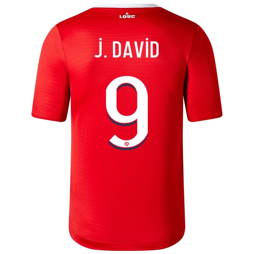 Niño Camiseta Jonathan David #9 Rojo 1ª Equipación 2023/24 La Camisa Chile