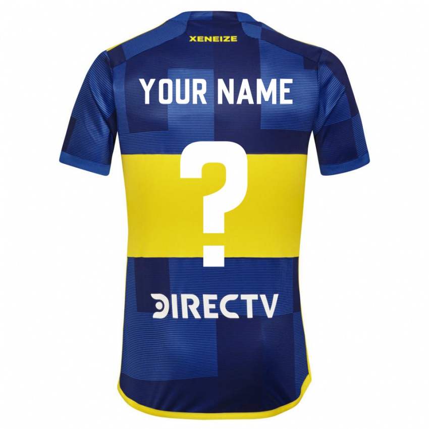 Niño Camiseta Su Nombre #0 Azul Oscuro Amarillo 1ª Equipación 2023/24 La Camisa Chile