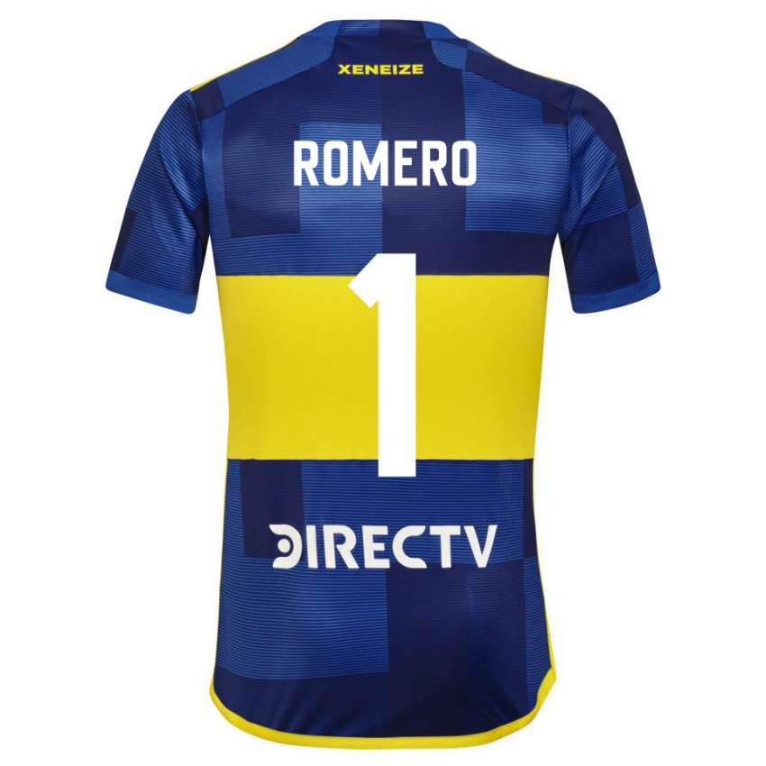 Niño Camiseta Sergio Romero #1 Azul Oscuro Amarillo 1ª Equipación 2023/24 La Camisa Chile