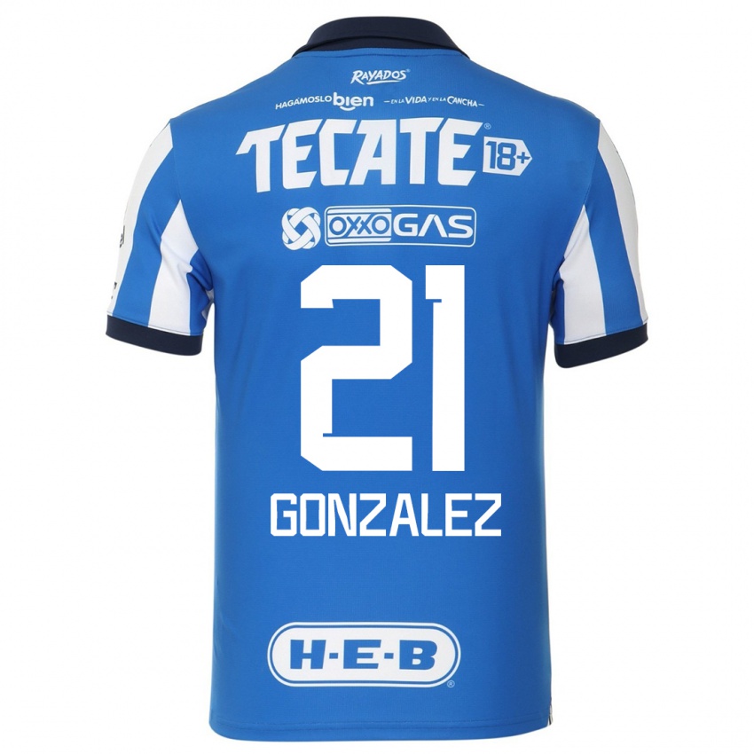 Niño Camiseta Arturo González #21 Azul Blanco 1ª Equipación 2023/24 La Camisa Chile