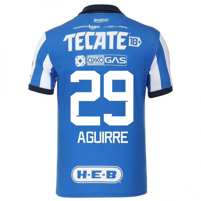 Niño Camiseta Rodrigo Aguirre #29 Azul Blanco 1ª Equipación 2023/24 La Camisa Chile