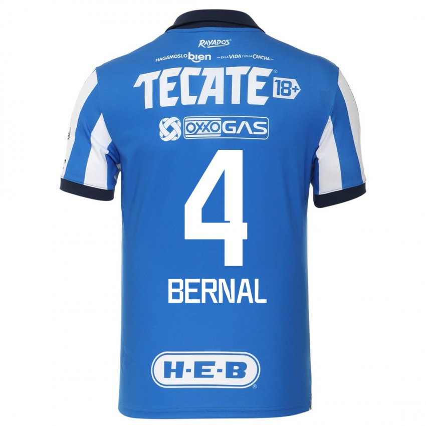 Niño Camiseta Rebeca Bernal #4 Azul Blanco 1ª Equipación 2023/24 La Camisa Chile
