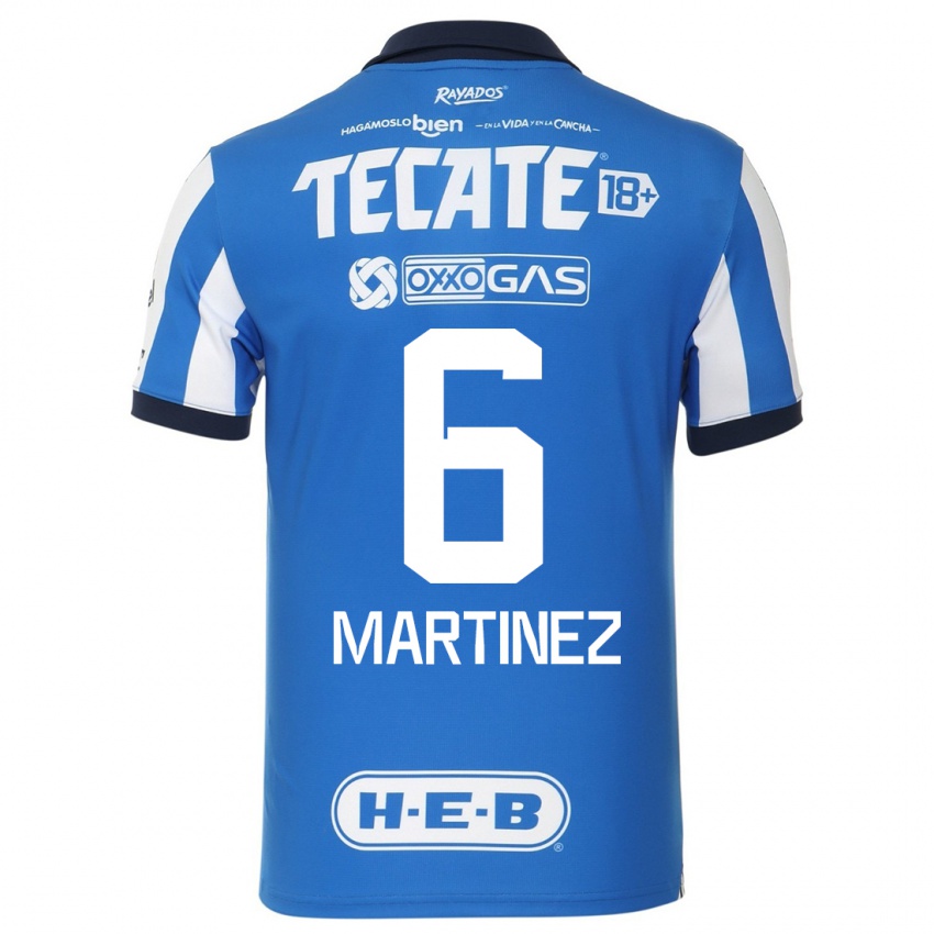 Niño Camiseta Alejandra Martinez #6 Azul Blanco 1ª Equipación 2023/24 La Camisa Chile