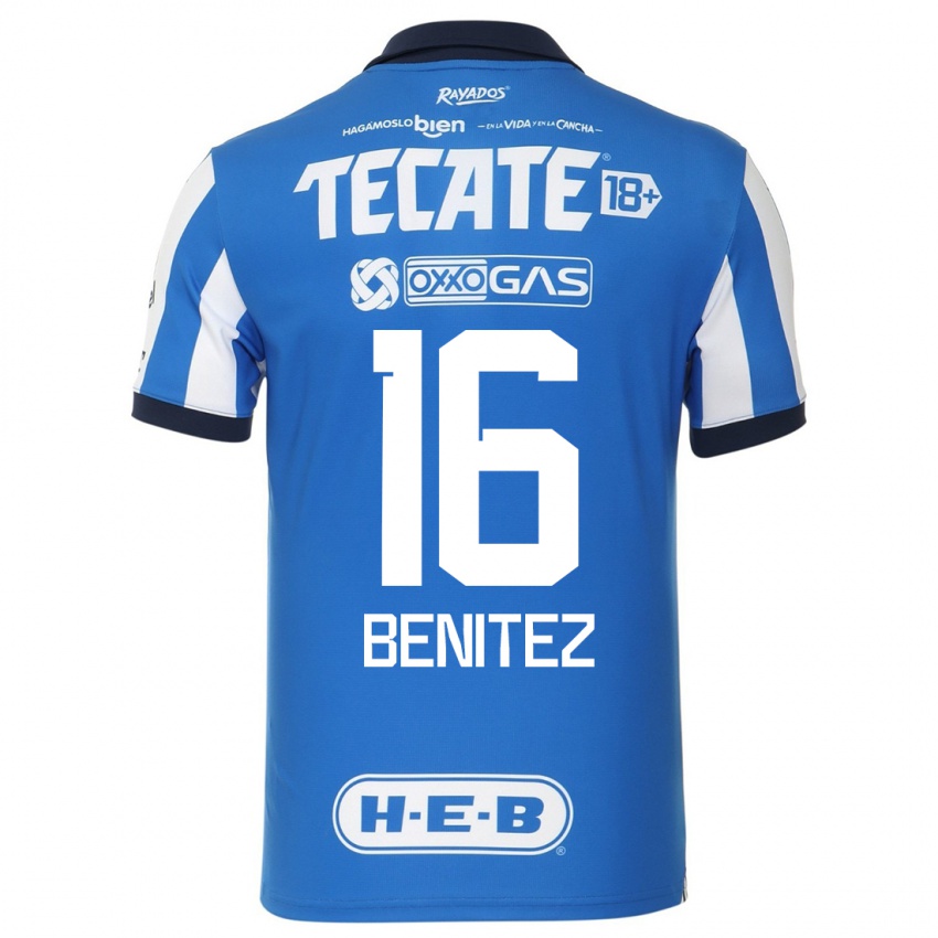 Niño Camiseta Xanic Benitez #16 Azul Blanco 1ª Equipación 2023/24 La Camisa Chile