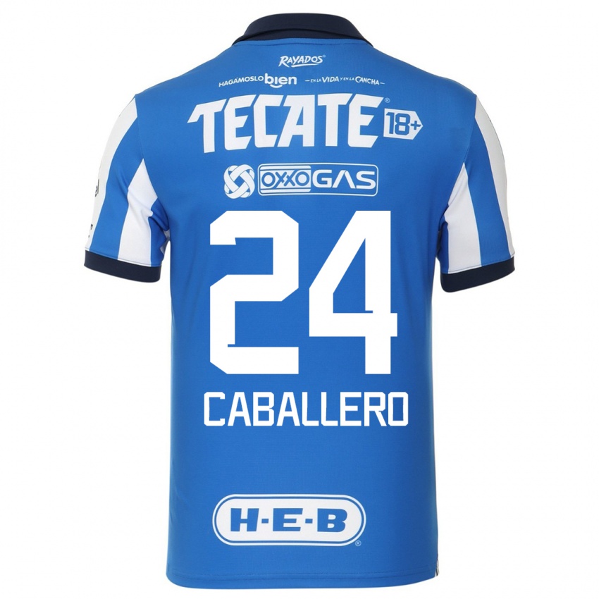 Niño Camiseta Mariana Caballero #24 Azul Blanco 1ª Equipación 2023/24 La Camisa Chile