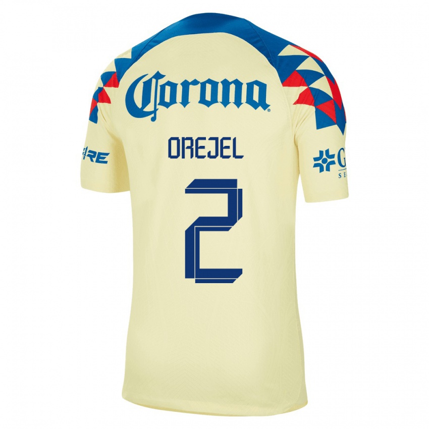 Niño Camiseta Jocelyn Orejel #2 Amarillo 1ª Equipación 2023/24 La Camisa Chile