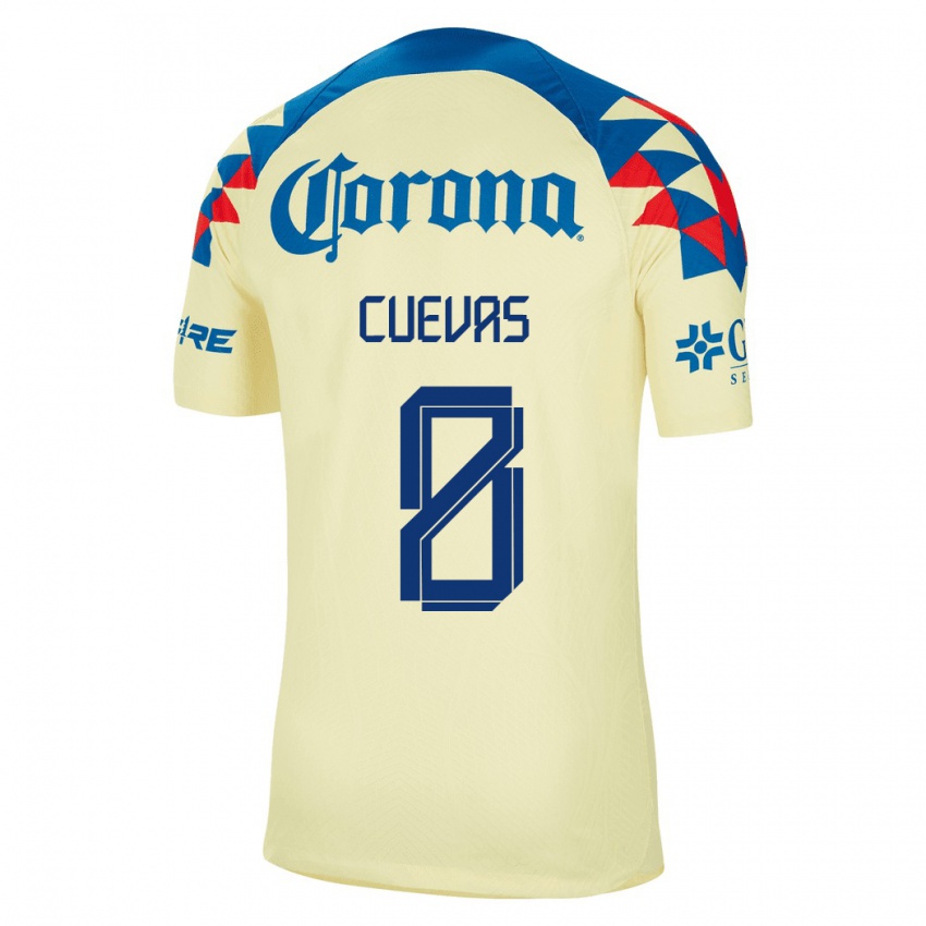 Niño Camiseta Casandra Cuevas #8 Amarillo 1ª Equipación 2023/24 La Camisa Chile