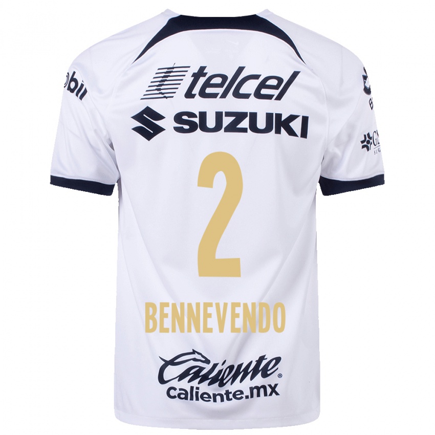 Niño Camiseta Pablo Bennevendo #2 Blanco 1ª Equipación 2023/24 La Camisa Chile